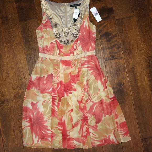 Carmen Marc Valvo Silk Cocktail Dress in Coral NWT - Picture 5 of 8